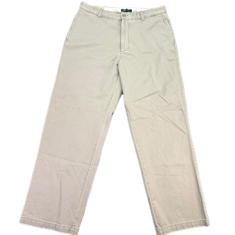 J.Crew Chino Pants Mens 36x32 Khaki Tan Relaxed Fit Twill Cotton Casual 4388